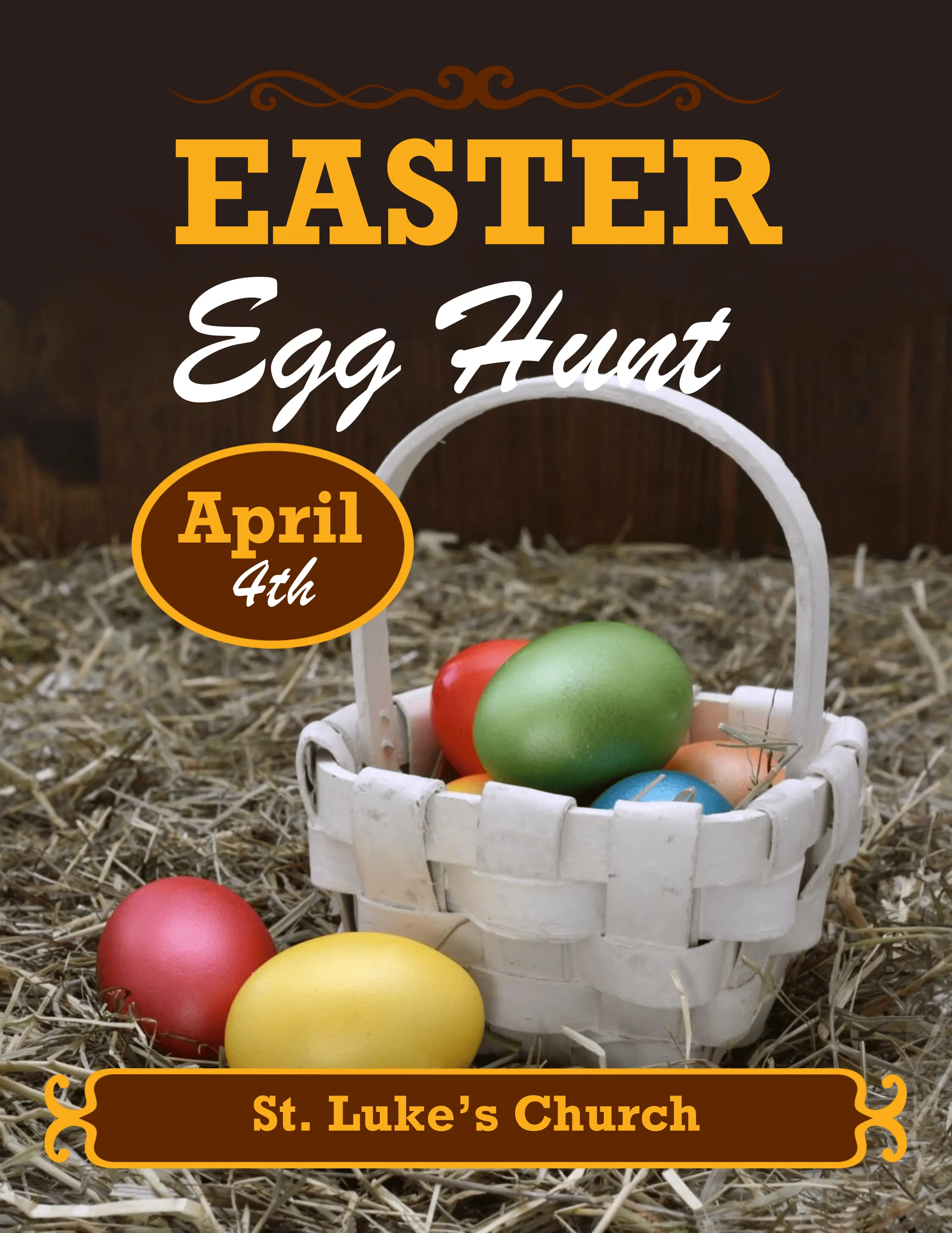 easter basket with eggs